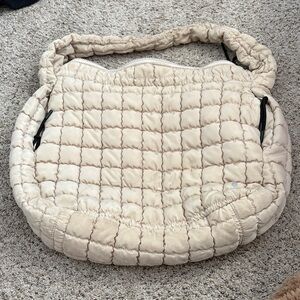 FP Movement by Free People Cream Quilted Shoulder Bag